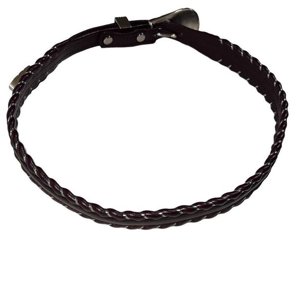 Vintage Genuine Steel Lace Belt Brown w/Silver Hardware Southwestern Belt - Picture 6 of 12